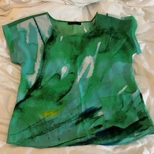 Artsy Green Blouse from The Limited
